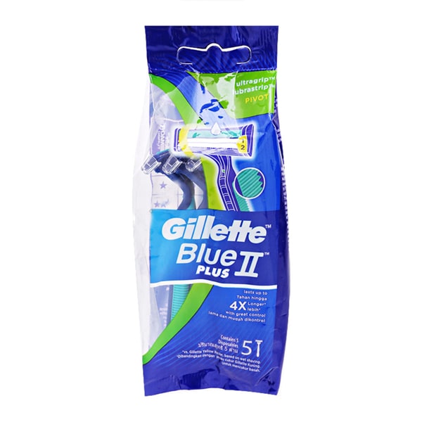 Gillette Blue Ii Plus Pivot Disposable Razor Pack 5s Export Horeco